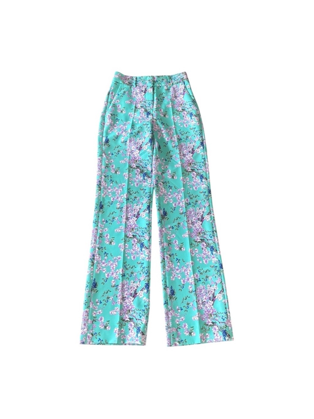 RAFFAELLO ROSSI NWT Gabriella femine floral mint green trouser pant size EU 32 - Picture 2 of 15